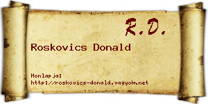 Roskovics Donald névjegykártya
